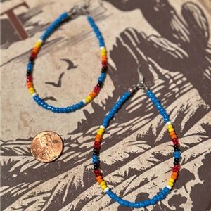 Colorful Beaded Hoop Earrings